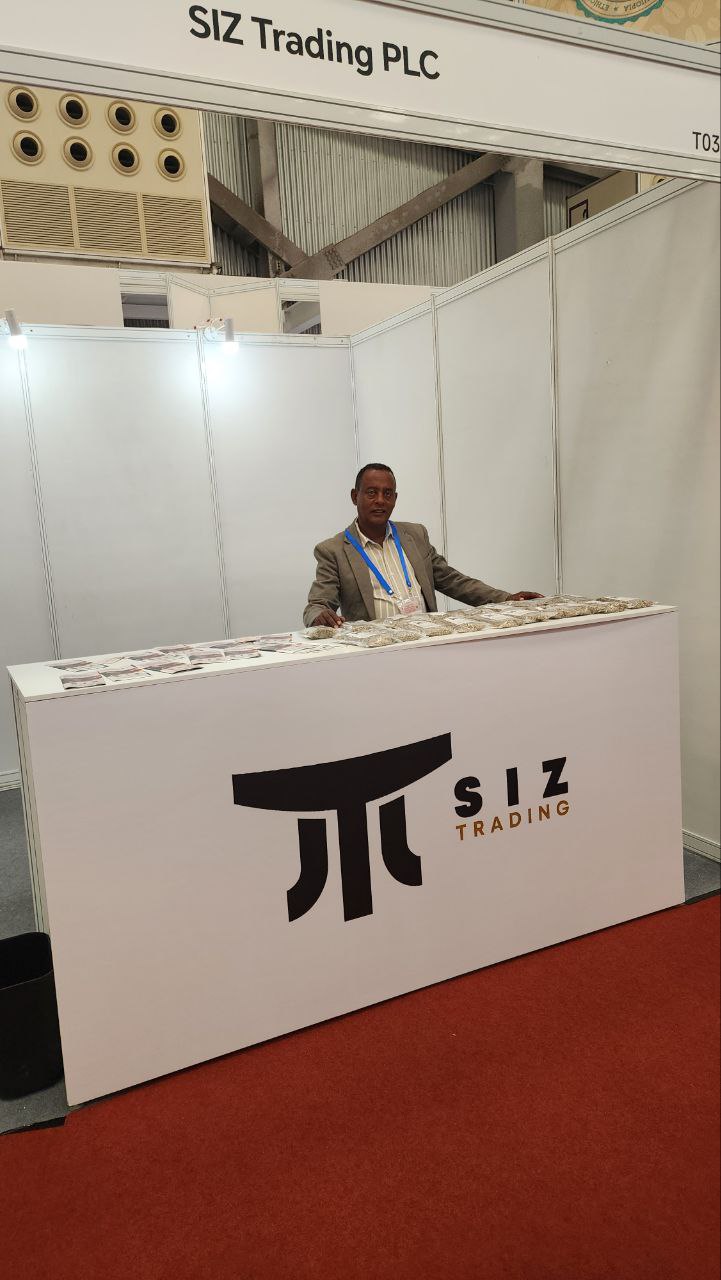 Siz Trading exhibition stand displaying coffee samples